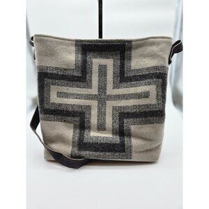 Unbranded Wool Blend Cross Small Tote Vegan Leather Strap